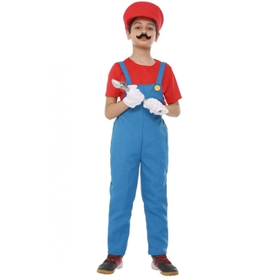 Kids Red Plumber Costume